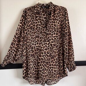 Zara animal print blouse